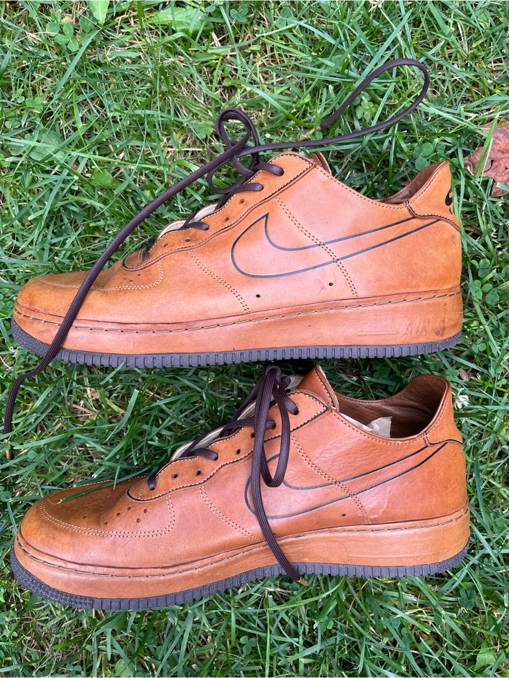 Nike Air Force 1 Supreme DS "Deconstruct" 11.5 Shoe in Hazelnut Leather Low-Top